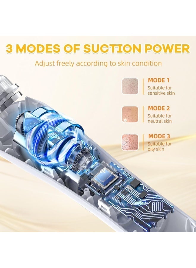 general 2025 Pore Vacuum with Camerafor, USB Rechargeable Blackhead Remover Vacuum,3 Levels Adjustable Pore Vacuum Blackhead Remover, 6 Suction Heads,Face Vacuum Pore Cleanser for Women & Men-Light Purple - Image 4